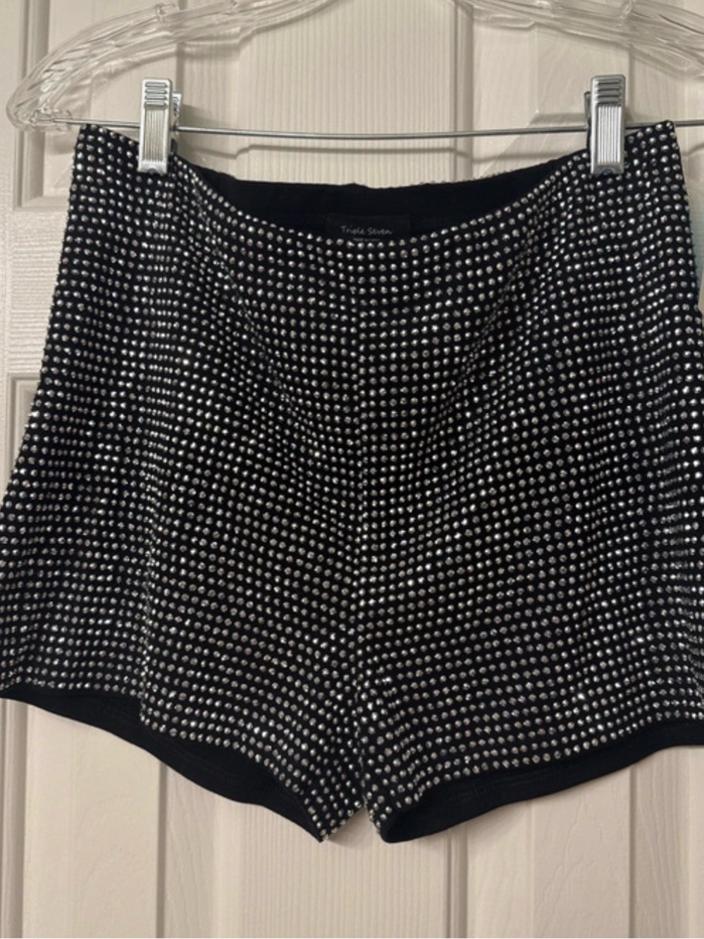 Black Embellished Women's Shorts -